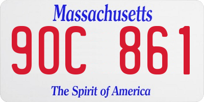 MA license plate 9OC861