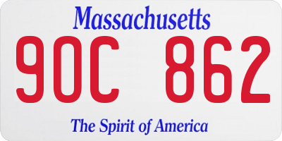 MA license plate 9OC862