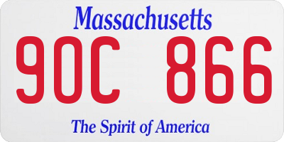 MA license plate 9OC866