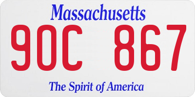 MA license plate 9OC867