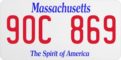 MA license plate 9OC869