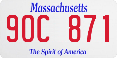 MA license plate 9OC871