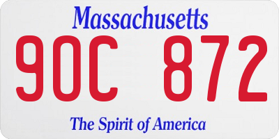 MA license plate 9OC872