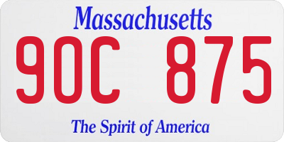 MA license plate 9OC875