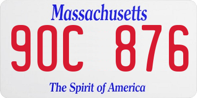 MA license plate 9OC876