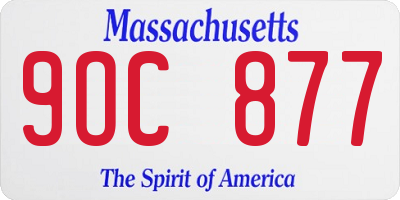 MA license plate 9OC877