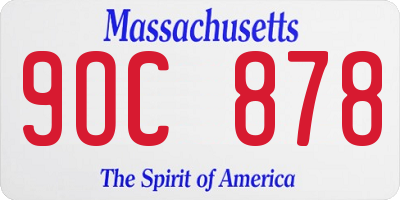 MA license plate 9OC878