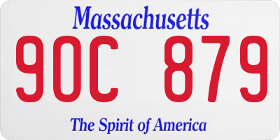 MA license plate 9OC879