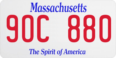 MA license plate 9OC880