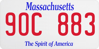 MA license plate 9OC883