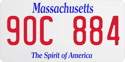 MA license plate 9OC884