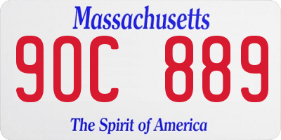 MA license plate 9OC889
