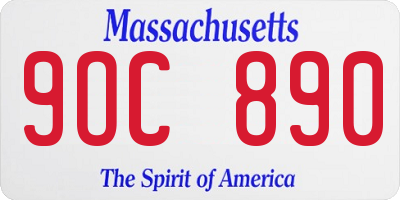 MA license plate 9OC890