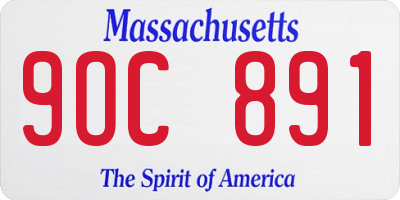 MA license plate 9OC891