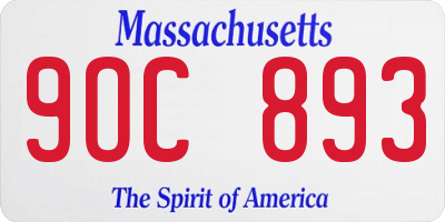 MA license plate 9OC893
