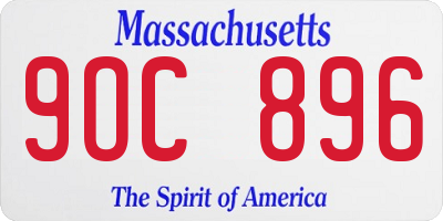 MA license plate 9OC896