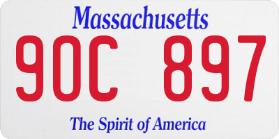 MA license plate 9OC897