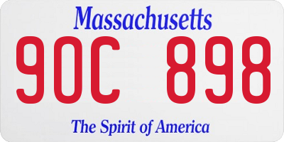 MA license plate 9OC898