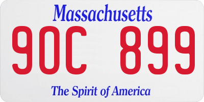 MA license plate 9OC899