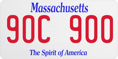 MA license plate 9OC900