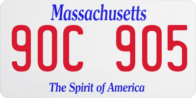 MA license plate 9OC905