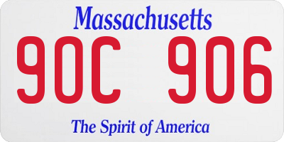 MA license plate 9OC906