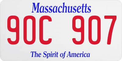 MA license plate 9OC907
