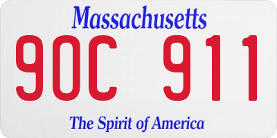MA license plate 9OC911