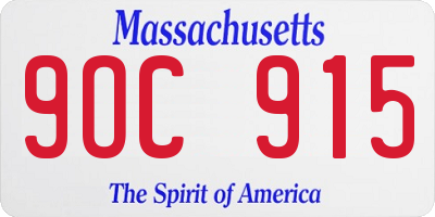 MA license plate 9OC915