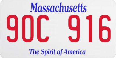 MA license plate 9OC916
