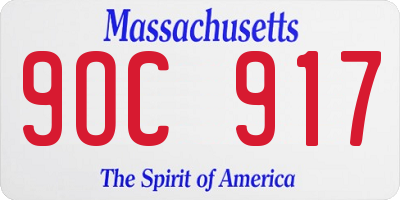 MA license plate 9OC917