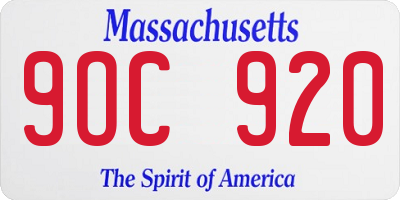 MA license plate 9OC920