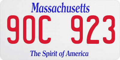 MA license plate 9OC923