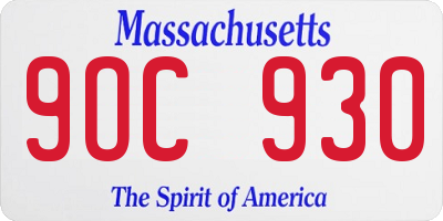 MA license plate 9OC930