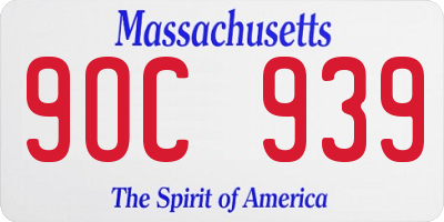 MA license plate 9OC939