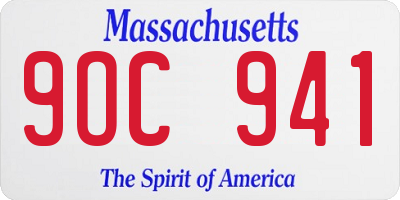 MA license plate 9OC941