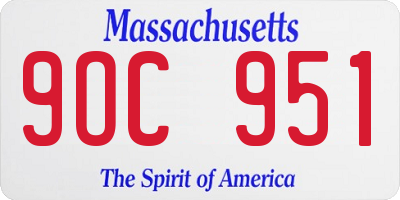 MA license plate 9OC951