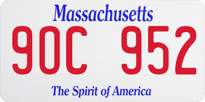 MA license plate 9OC952