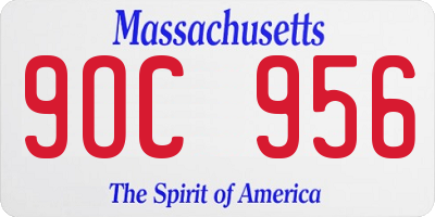MA license plate 9OC956