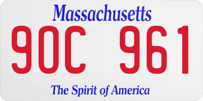MA license plate 9OC961