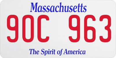 MA license plate 9OC963