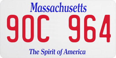 MA license plate 9OC964