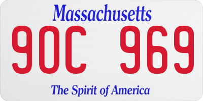 MA license plate 9OC969