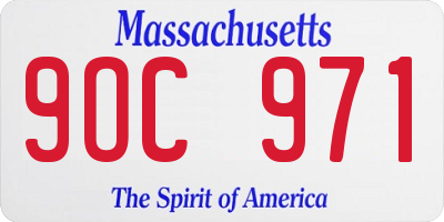 MA license plate 9OC971