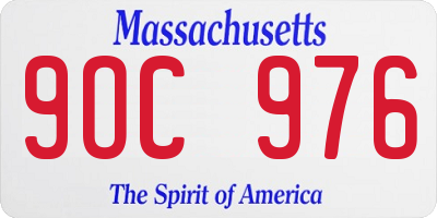 MA license plate 9OC976