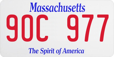 MA license plate 9OC977