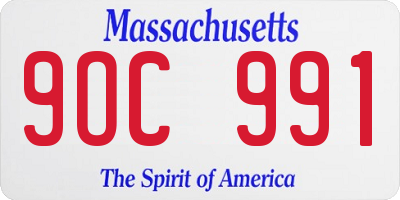 MA license plate 9OC991