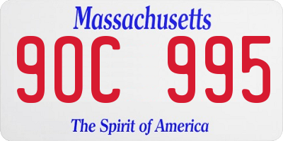 MA license plate 9OC995