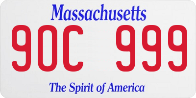 MA license plate 9OC999