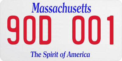 MA license plate 9OD001